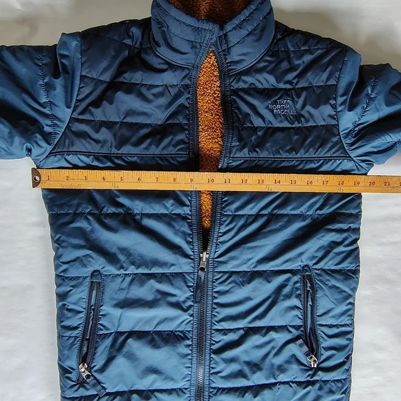 The North Face TNF Reversible Sherpa Fleece Boys Youth Full Zip Coat Jacket L - Picture 14 of 16